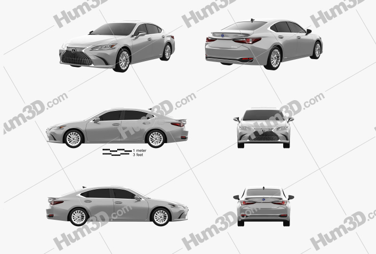 Lexus ES 300h 2020 Blueprint Template