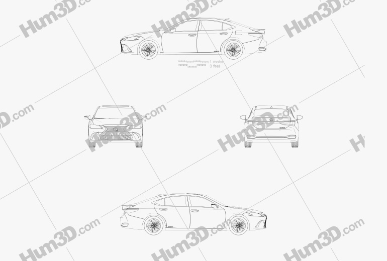 Lexus ES 300h 2020 Чертеж
