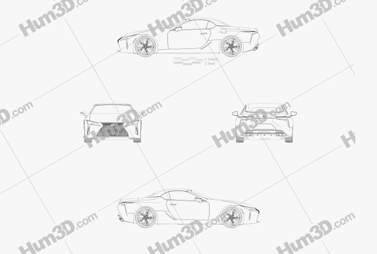 Lexus LC Cabriolet 2022 Blueprint