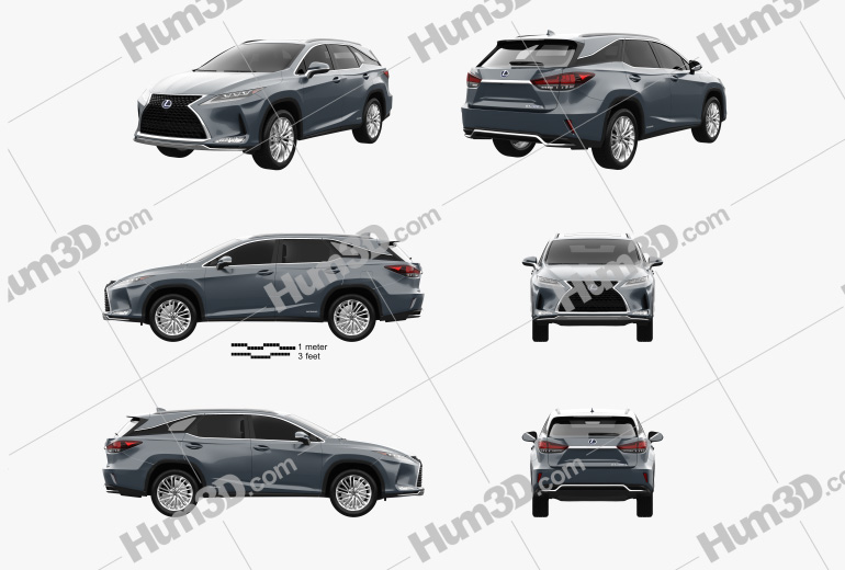 Lexus RX L hybrid 2022 Blueprint Template
