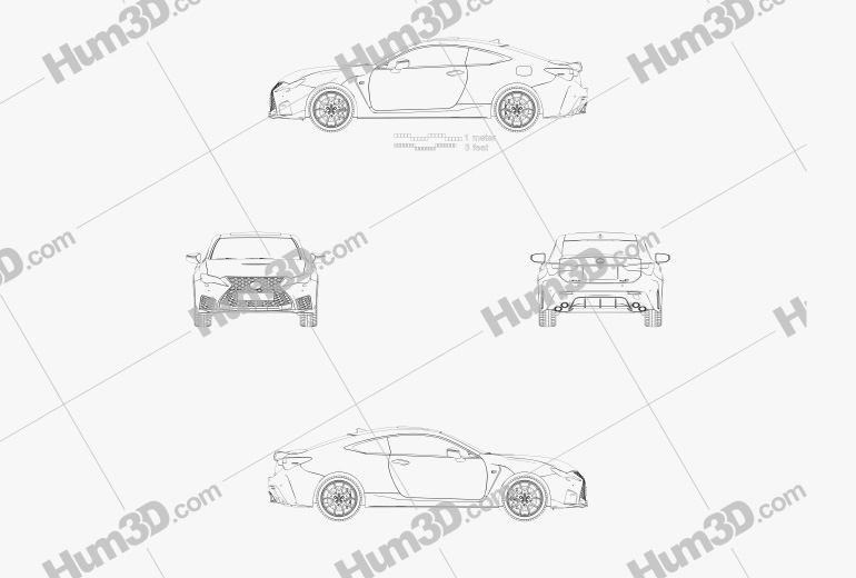 Lexus RC F 2022 Blueprint