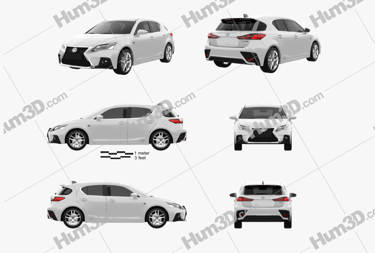 Lexus CT F-sport 2020 Blueprint Template
