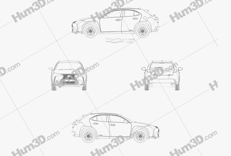 Lexus UX гібрид 2022 Креслення
