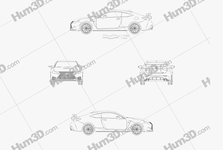 Lexus RC F-Track Edition US-spec 2022 Креслення