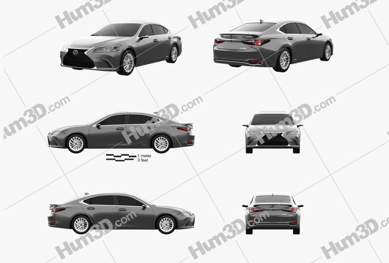 Lexus ES hybrid 2022 Blueprint Template