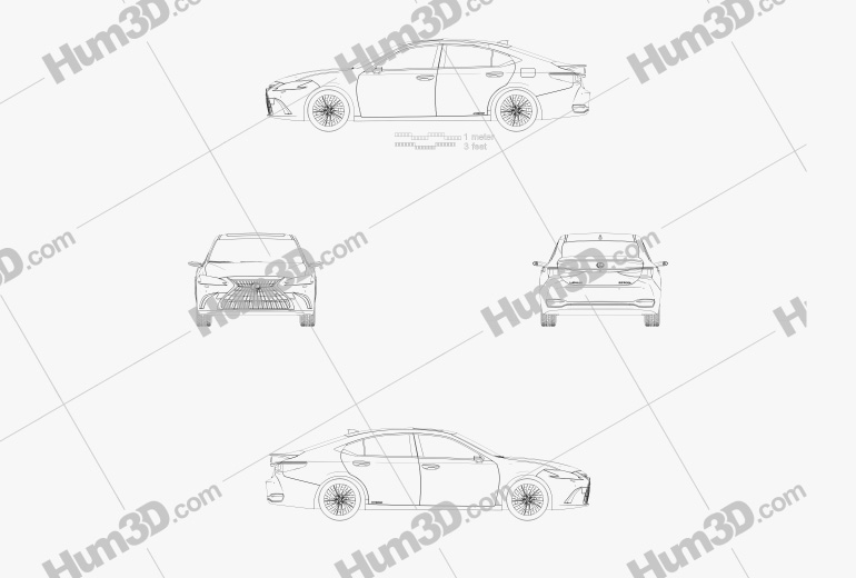 Lexus ES гибрид 2022 Чертеж