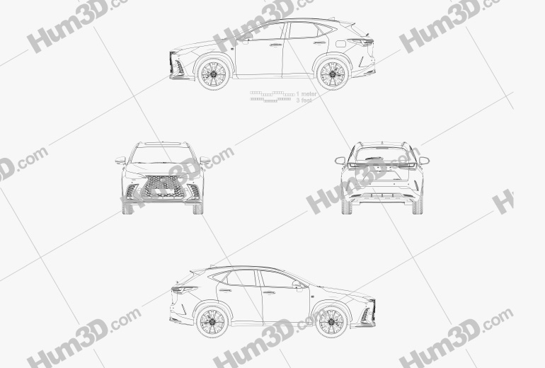 Lexus NX F Sport гібрид 2022 Креслення