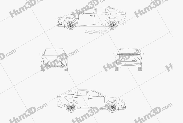 Lexus RZ 450e 2023 Blueprint