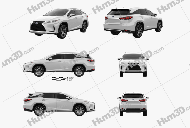 Lexus RX L hybrid US-spec 2019 Blueprint Template