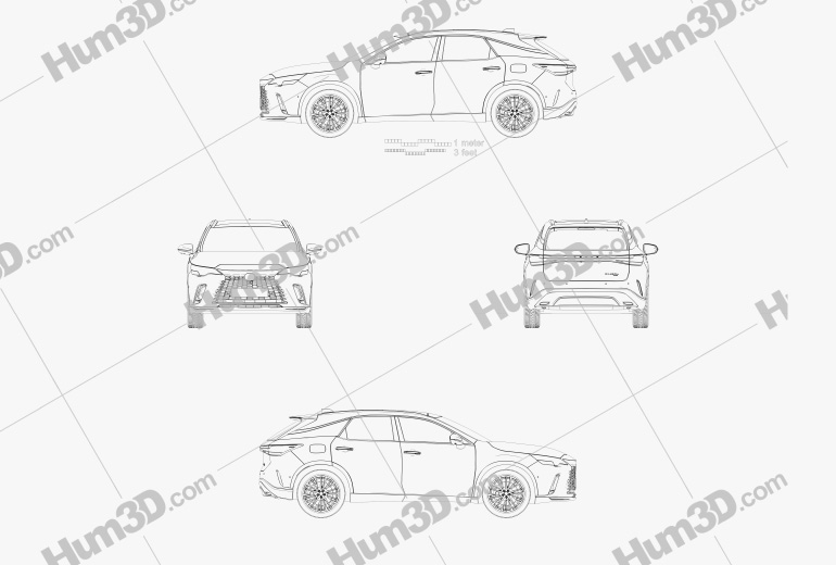 Lexus RX 混合動力 2023 蓝图