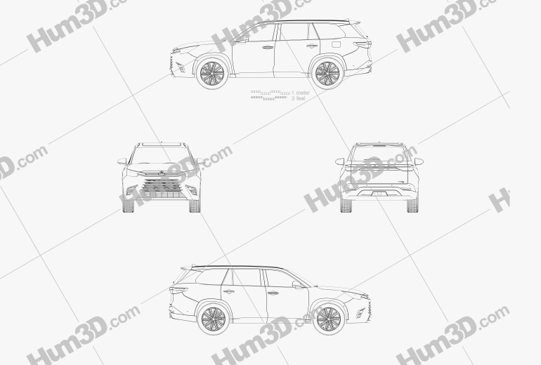Lexus TX Premium US-spec 2023 Blueprint