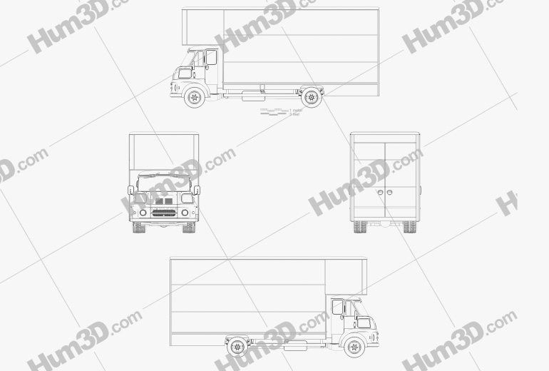 Leyland FG Camion Caisse 1968 Plan