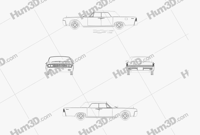 Lincoln Continental convertible 1964 Blueprint