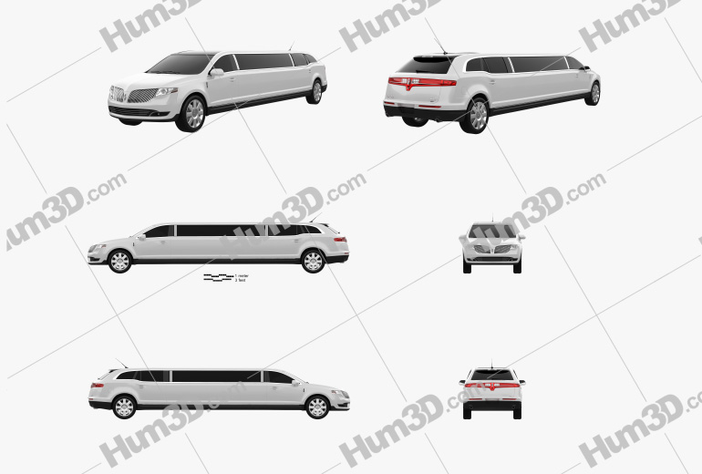 Lincoln MKT Royale Limousine 2014 Blueprint Template