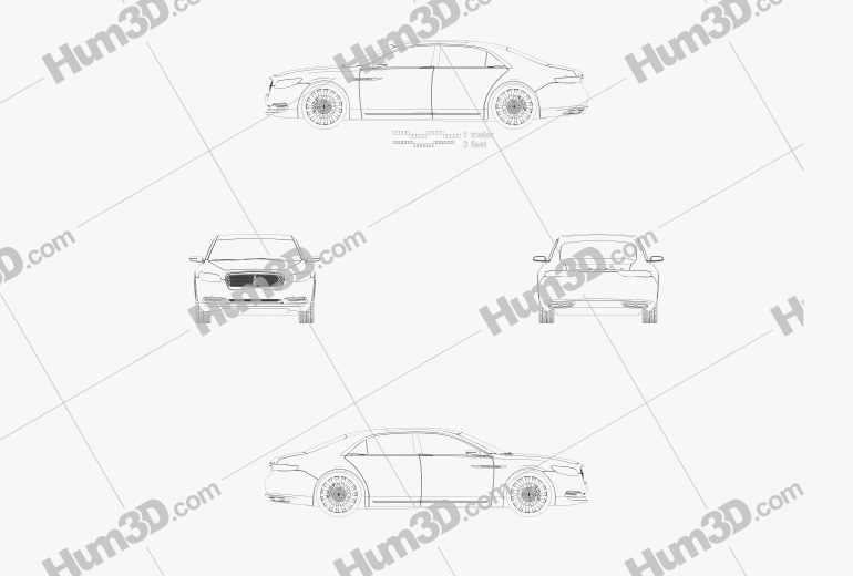Lincoln Continental Concepto 2017 Blueprint