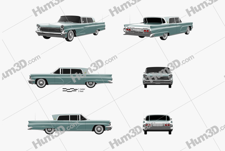Lincoln Continental Mark IV 1959 Blueprint Template