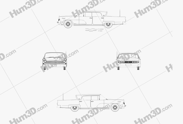 Lincoln Continental Mark IV 1959 Blueprint