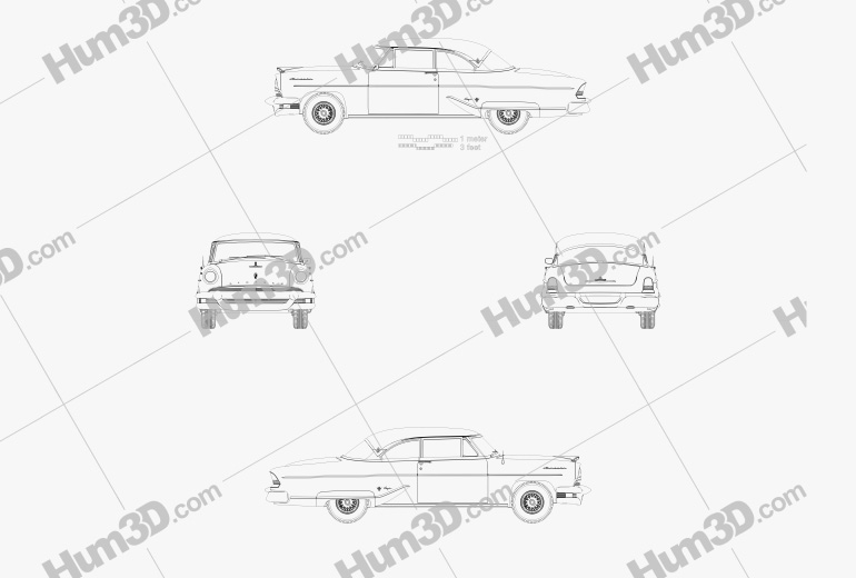 Lincoln Capri hardtop Coupe 1955 Blueprint