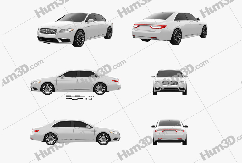 Lincoln Continental 2020 Blueprint Template