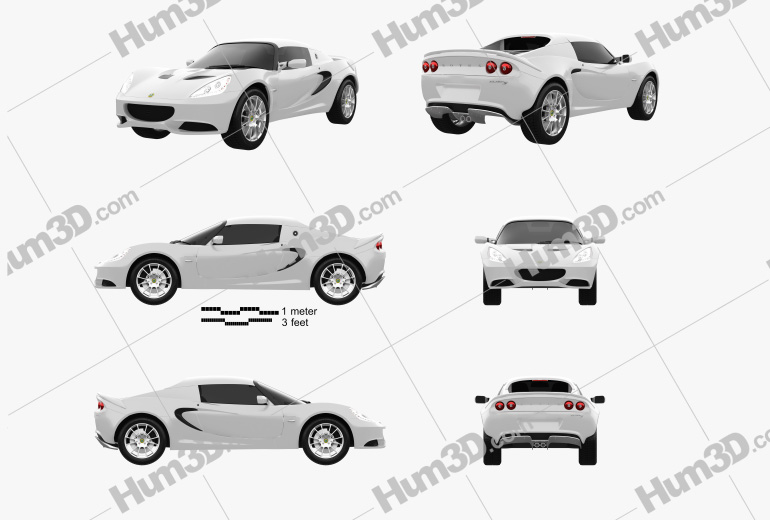 Lotus Elise S 2012 Blueprint Template