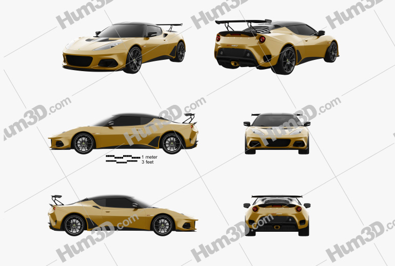 Lotus Evora GT 430 2020 Blueprint Template