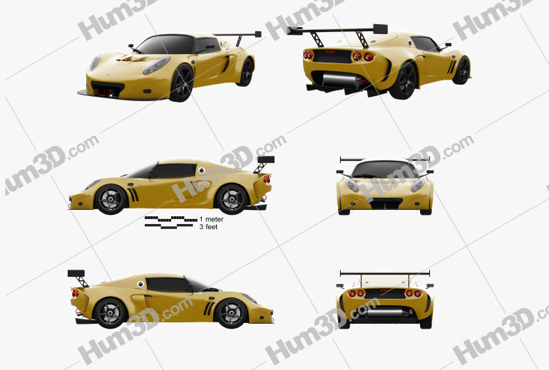 Lotus Exige GT3 2007 Blueprint Template