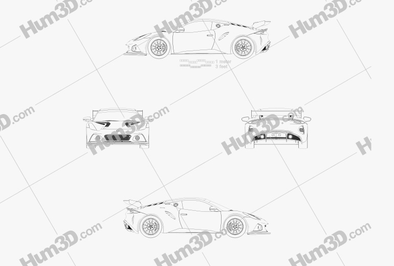 Lotus Emira GT4 2021 Blueprint