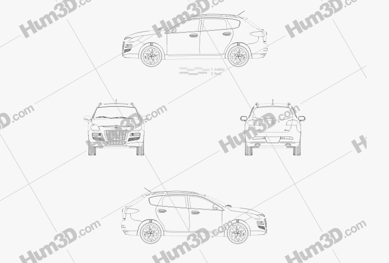 Luxgen 7 SUV 2015 Blueprint
