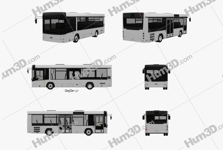 MAZ 226069 bus 2016 Blueprint Template