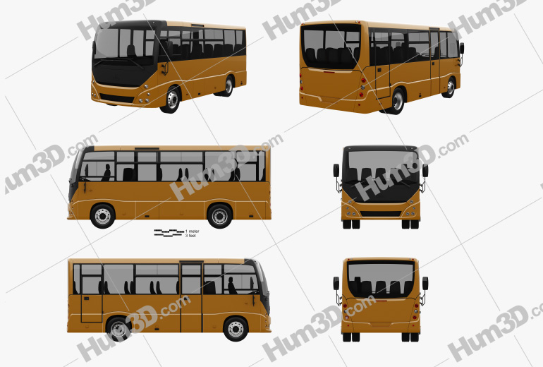 MAZ 241030 bus 2016 Blueprint Template
