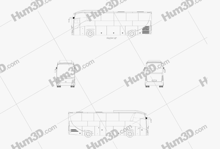 MAZ 251062 Ônibus 2016 Blueprint