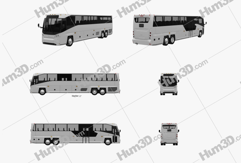 MCI D45 CRT LE Coach Bus 2018 Blueprint Template