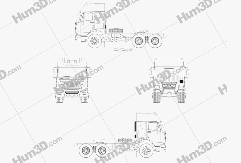 Mahindra MN 49 Camión Tractor 2015 Blueprint
