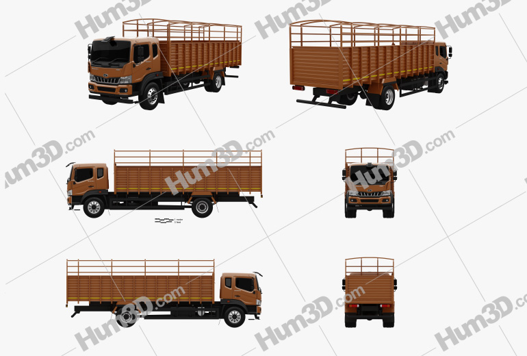 Mahindra Furio 17 BS6 Flatbed Truck 2022 Blueprint Template