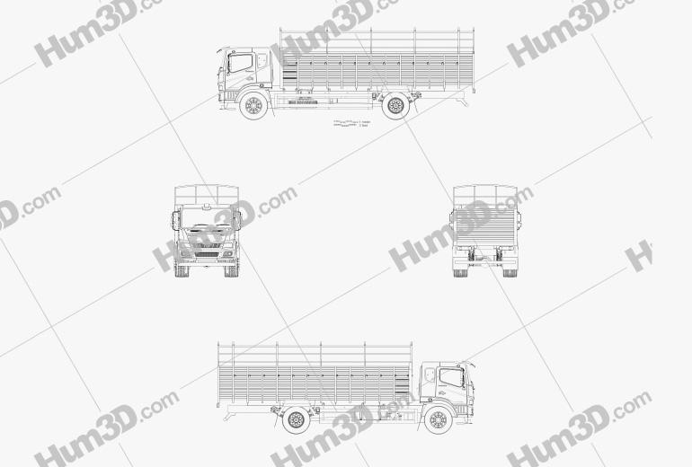 Mahindra Furio 17 BS6 Flatbed Truck 2022 Blueprint