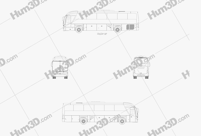 Mascarello Roma R6 Autobus 2019 Blueprint