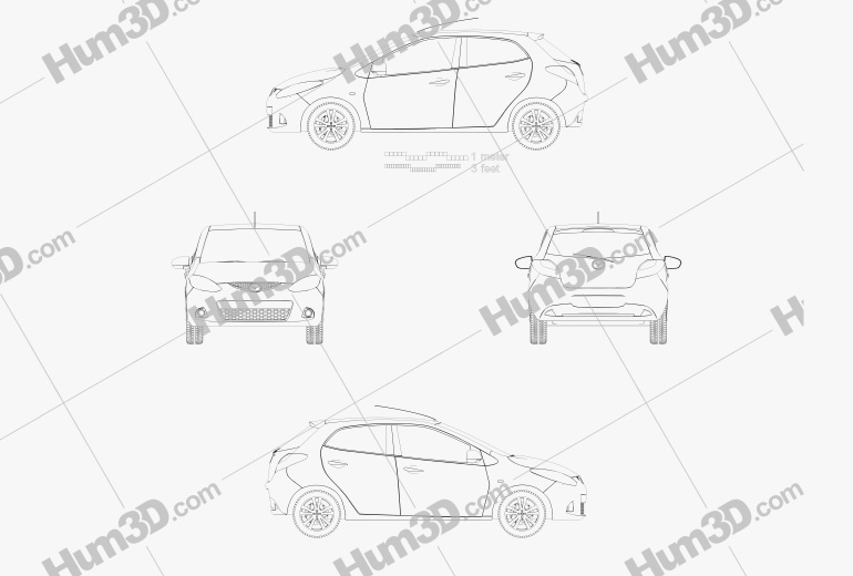 Mazda Demio (Mazda2) 5-door 2012 Blueprint