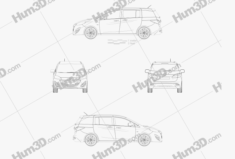 Mazda 5 (Premacy) 2011 Blueprint