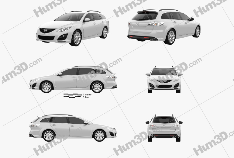 Mazda 6 Wagon 2014 Blueprint Template