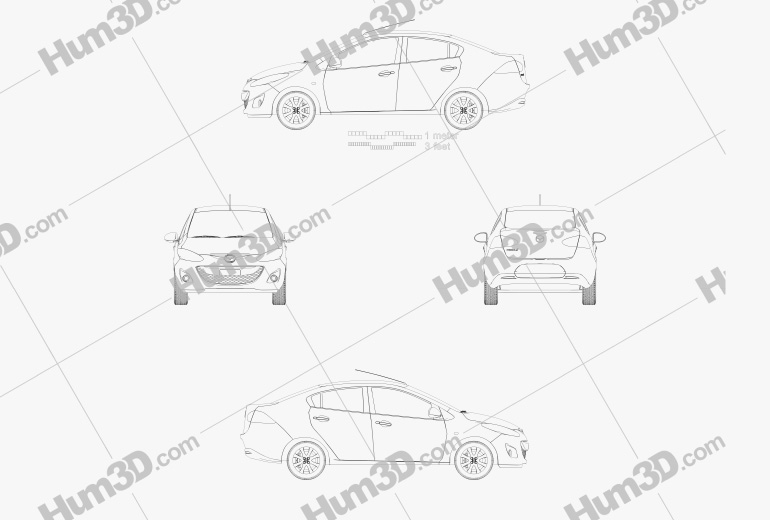 Mazda 2 セダン 2011 設計図