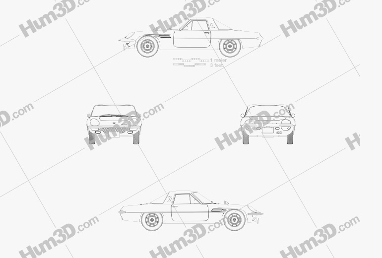 Mazda Cosmo 1967 Blueprint