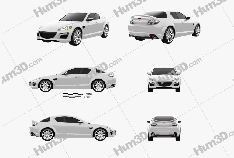 Mazda RX-8 2011 Blueprint Template