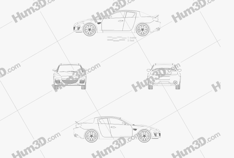 Mazda RX-8 2011 設計図