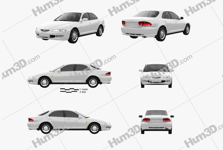 Mazda Xedos 6 (Eunos 500) 1999 Blueprint Template