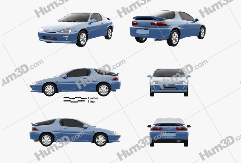 Mazda MX-3 1998 Blueprint Template