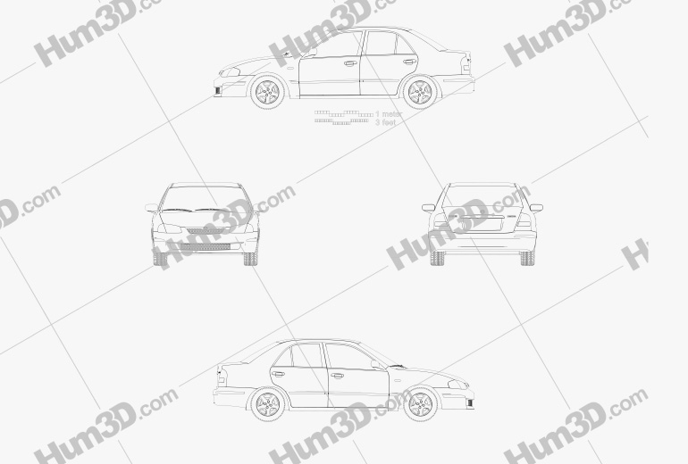 Mazda 323 (Familia) 2003 Blueprint