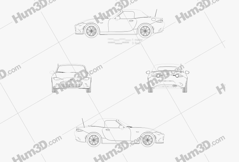 Mazda MX-5 2015 Disegno Tecnico