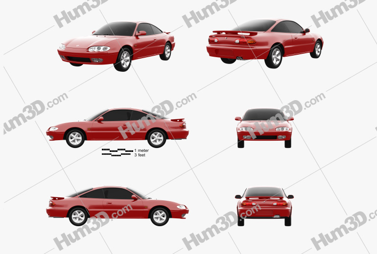 Mazda MX-6 1998 Blueprint Template