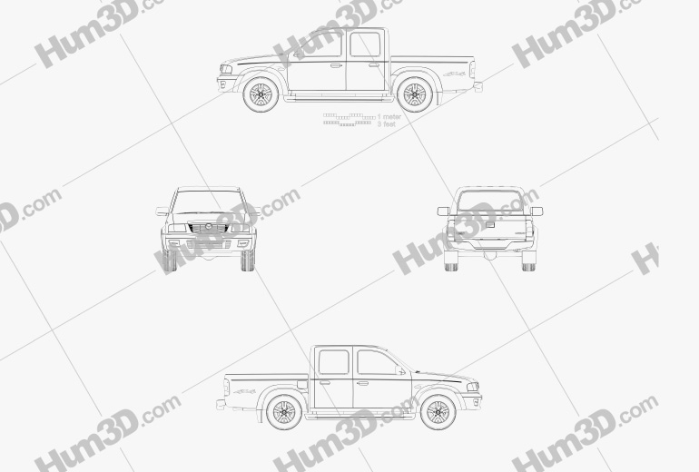 Mazda B-series (UN) 2500 Cabine Double 2004 Blueprint