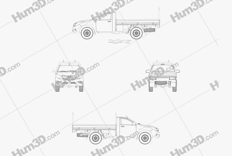 Mazda BT-50 Cabine Simple Alloy Tray 2019 Blueprint